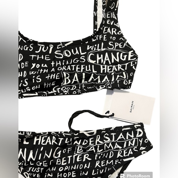 BALMAIN***Black/White Bikini Set***F36 US 4***$589 - Picture 3 of 5